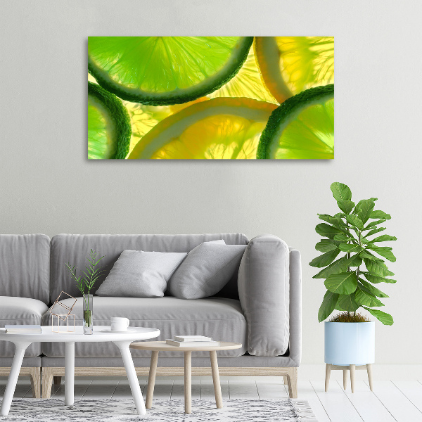 Wandbild Limette und Zitrone