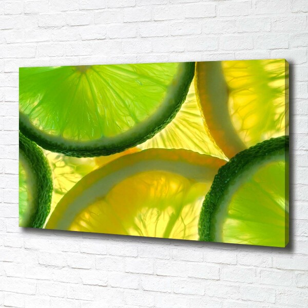 Wandbild Limette und Zitrone