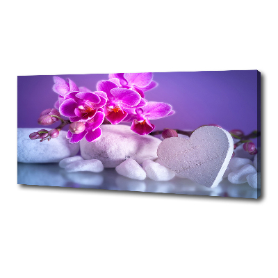 Bild auf leinwand Orchidee und Herz