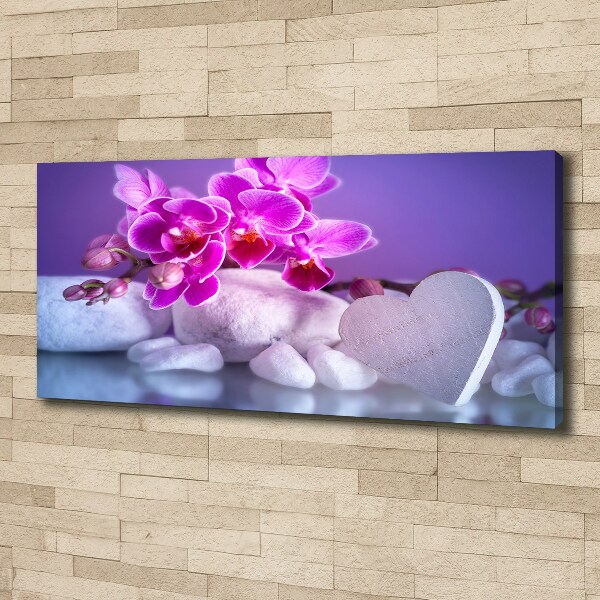 Bild auf leinwand Orchidee und Herz