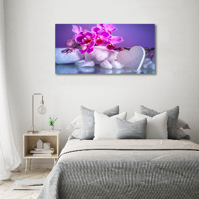 Bild auf leinwand Orchidee und Herz