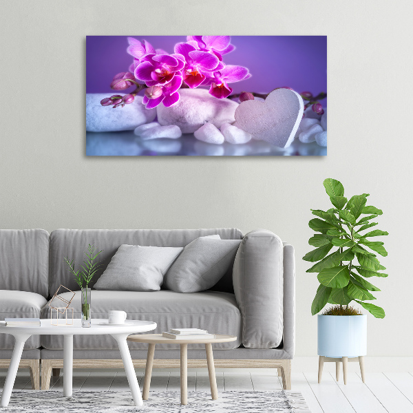 Bild auf leinwand Orchidee und Herz