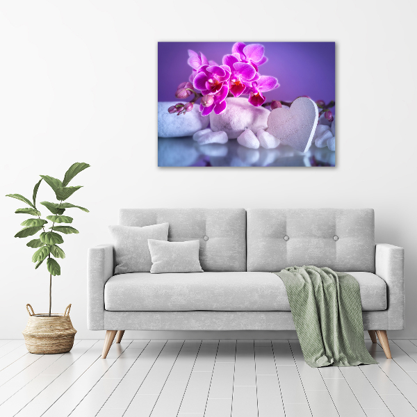 Bild auf leinwand Orchidee und Herz
