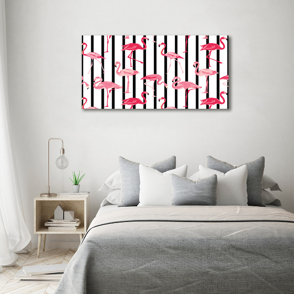 Wandbild Gestreifte Flamingos
