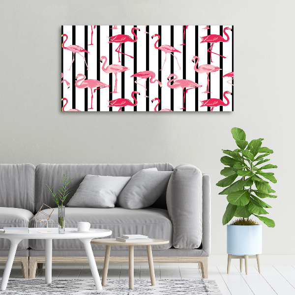 Wandbild Gestreifte Flamingos