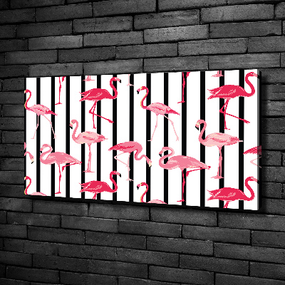 Wandbild Gestreifte Flamingos