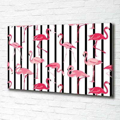 Wandbild Gestreifte Flamingos