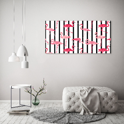 Wandbild Gestreifte Flamingos
