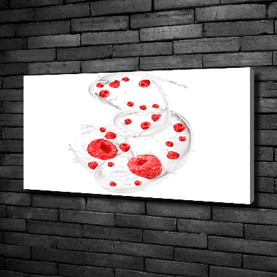 Wandbild Himbeeren mit Milch