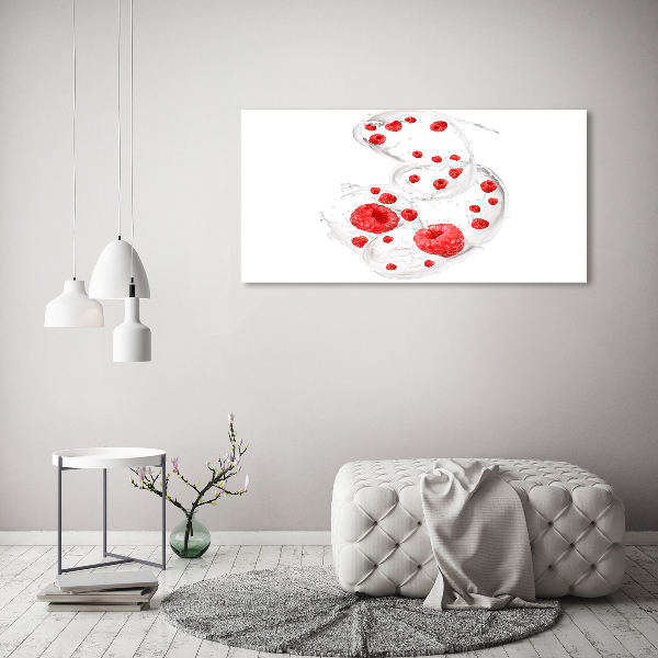 Wandbild Himbeeren mit Milch