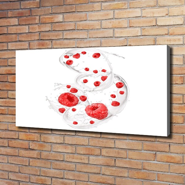Wandbild Himbeeren mit Milch