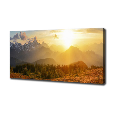 Bild auf leinwand Sonnenuntergang in den Bergen