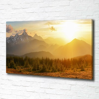 Bild auf leinwand Sonnenuntergang in den Bergen
