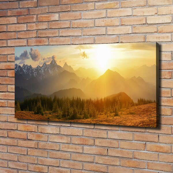 Bild auf leinwand Sonnenuntergang in den Bergen