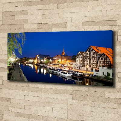 Bild auf leinwand Bydgoszcz bei Nacht