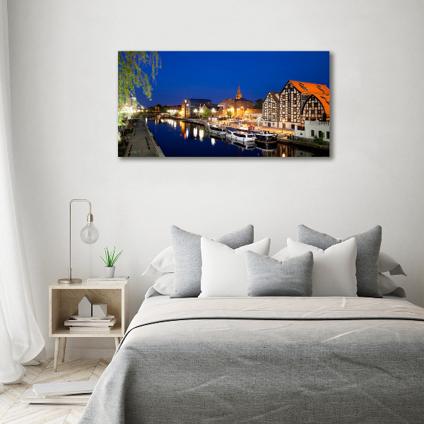 Bild auf leinwand Bydgoszcz bei Nacht