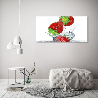 Wandbild Herabfallende Erdbeeren