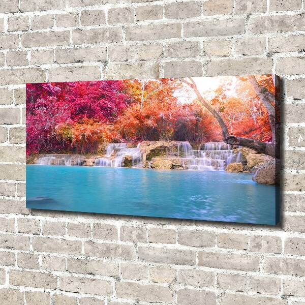 Wandbild Wasserfall im Wald