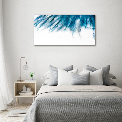 Bild auf leinwand Blaue Federn