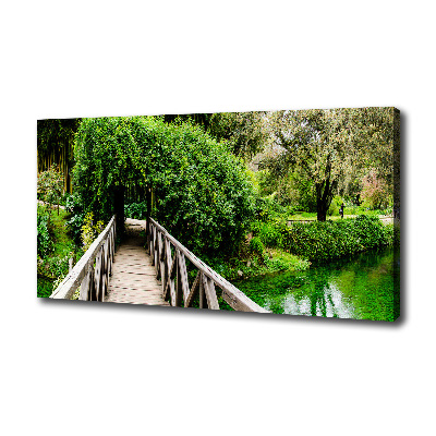 Wandbild Brücke über den Fluss