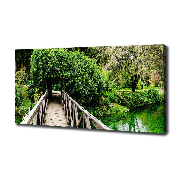 Wandbild Brücke über den Fluss