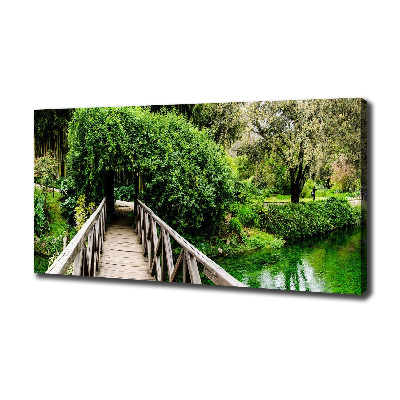 Wandbild Brücke über den Fluss