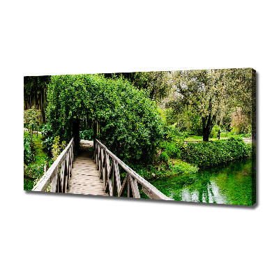 Wandbild Brücke über den Fluss