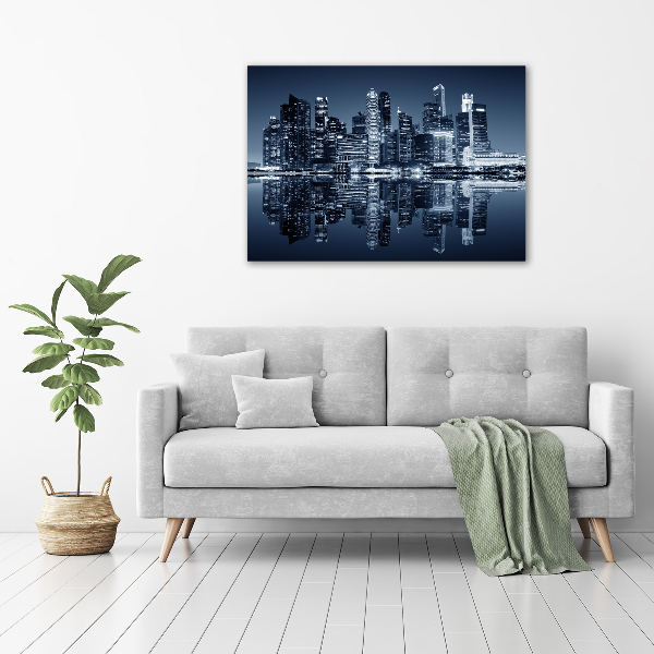 Bild auf leinwand Singapur bei Nacht