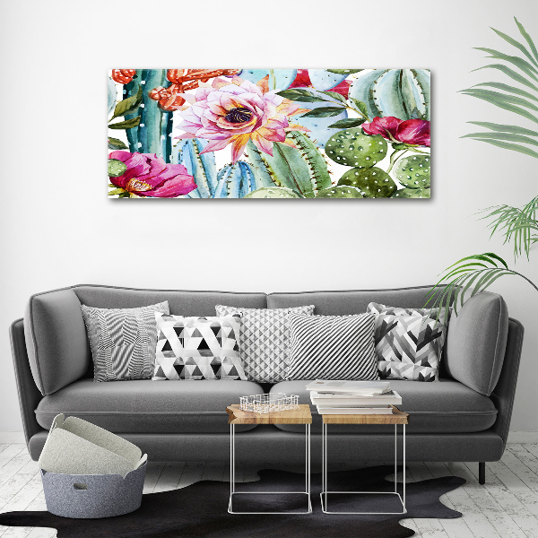 Wandbild Kakteen und Blumen
