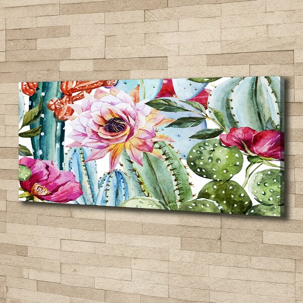 Wandbild Kakteen und Blumen
