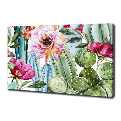 Wandbild Kakteen und Blumen