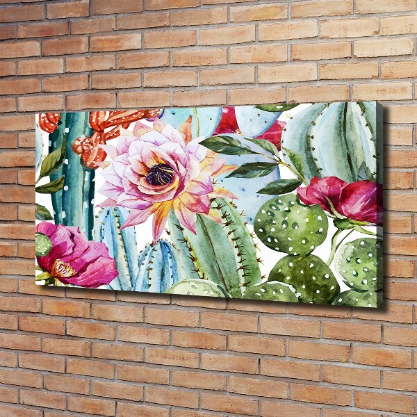 Wandbild Kakteen und Blumen