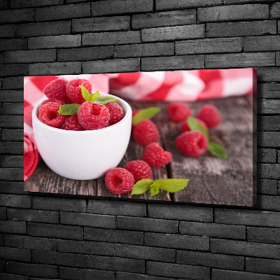 Bild auf leinwand Himbeeren in einer Schüssel