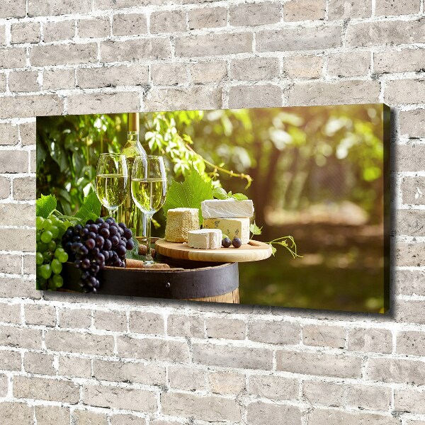 Wandbild Wein und Snacks