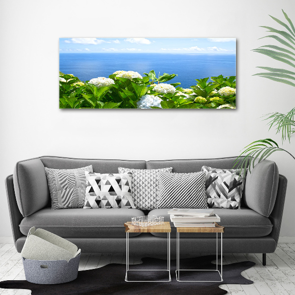 Bild auf leinwand Blumen am Meer
