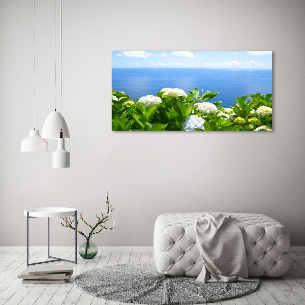 Bild auf leinwand Blumen am Meer