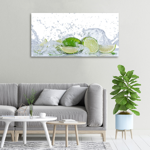 Wandbild Limetten und Wasser