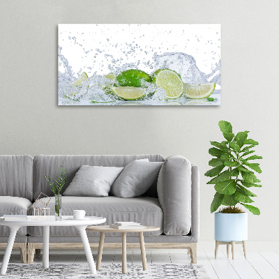 Wandbild Limetten und Wasser