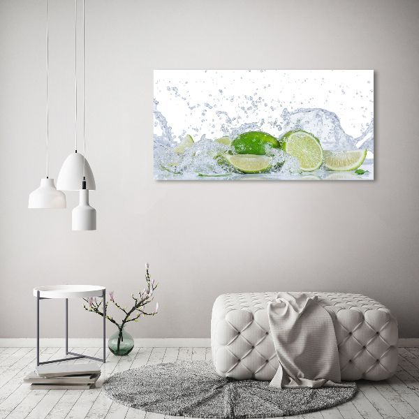 Wandbild Limetten und Wasser