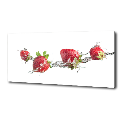 Bild auf leinwand Erdbeeren und Wasser