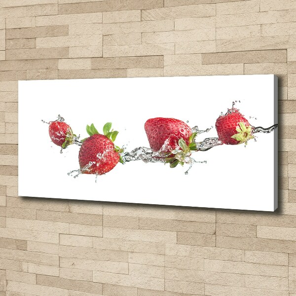 Bild auf leinwand Erdbeeren und Wasser