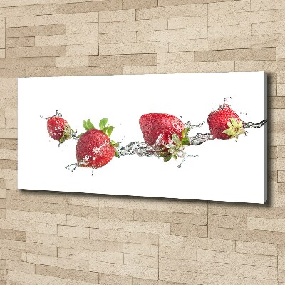 Bild auf leinwand Erdbeeren und Wasser