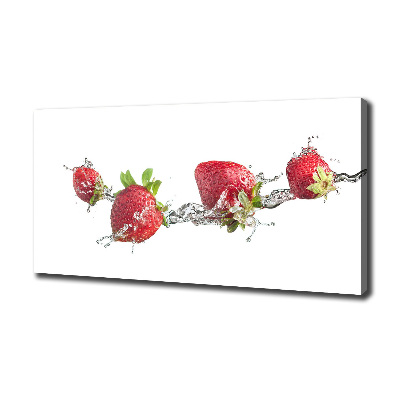 Bild auf leinwand Erdbeeren und Wasser