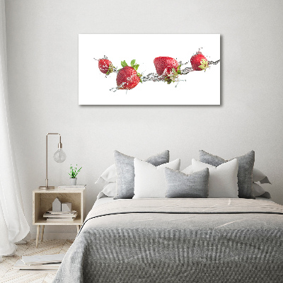 Bild auf leinwand Erdbeeren und Wasser