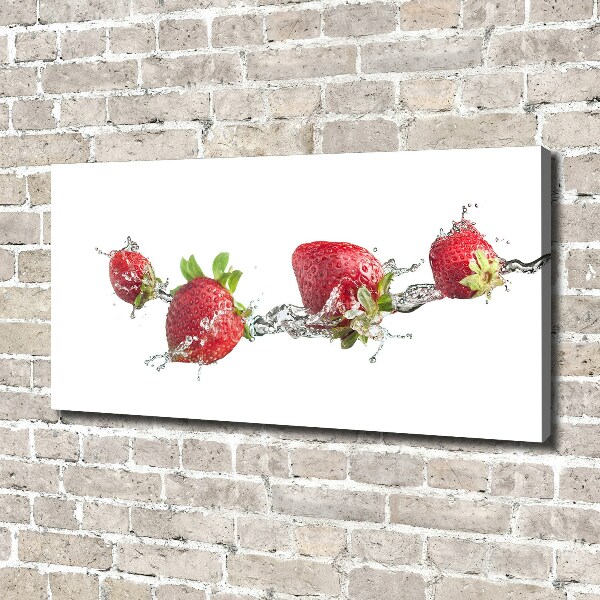Bild auf leinwand Erdbeeren und Wasser
