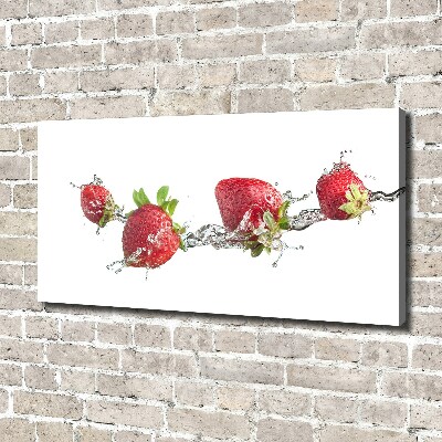 Bild auf leinwand Erdbeeren und Wasser