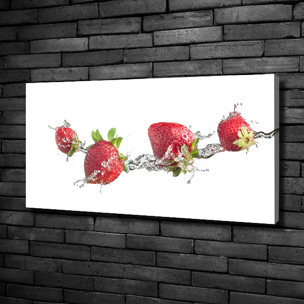 Bild auf leinwand Erdbeeren und Wasser