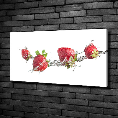 Bild auf leinwand Erdbeeren und Wasser