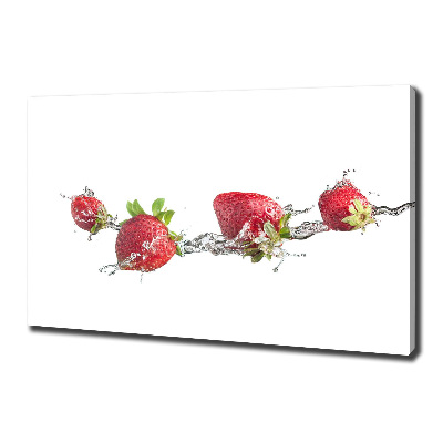 Bild auf leinwand Erdbeeren und Wasser
