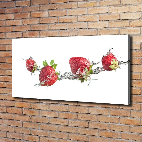 Bild auf leinwand Erdbeeren und Wasser